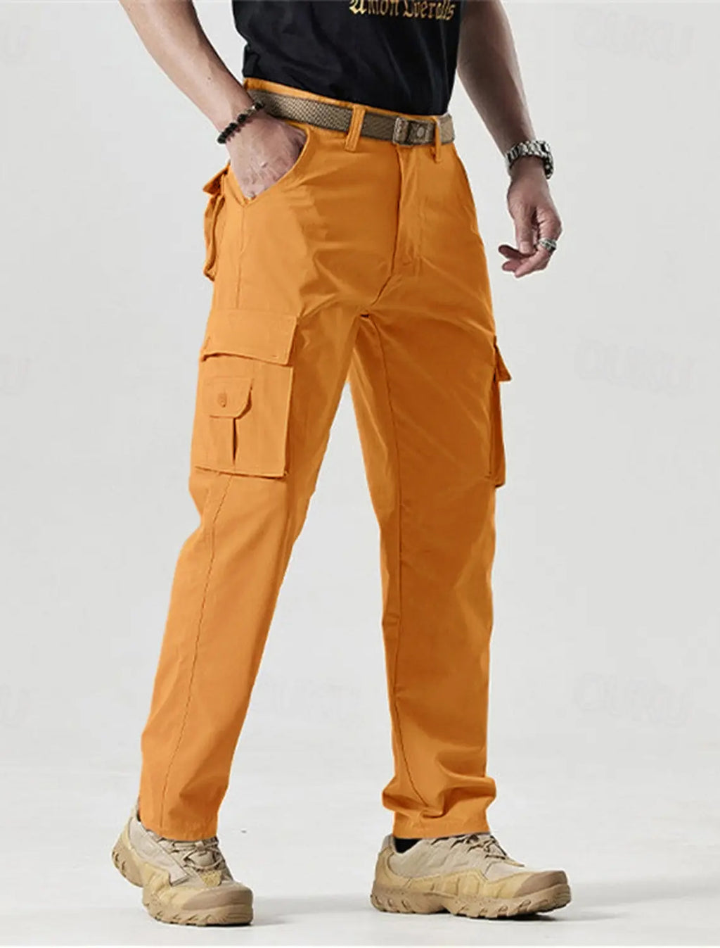 🔥2025 Hot Sale 50% off🔥Men's Solid Color Patched Zipper Fly Cargo Pants