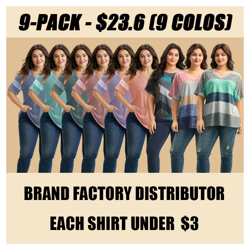 13-pack of Loose-fitting cotton sport T-Shirts with a Variety of Colorblock Prints