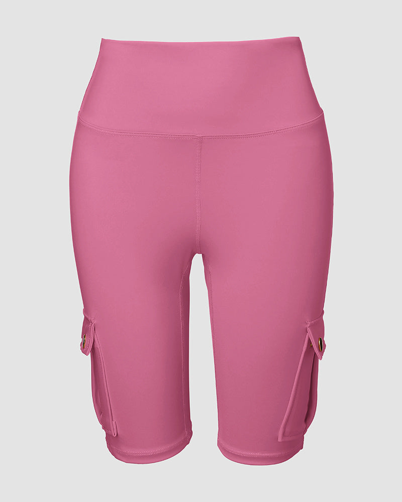 🔥High Waist Butt-Lift Biker Shorts with Pocket Flap 🔥