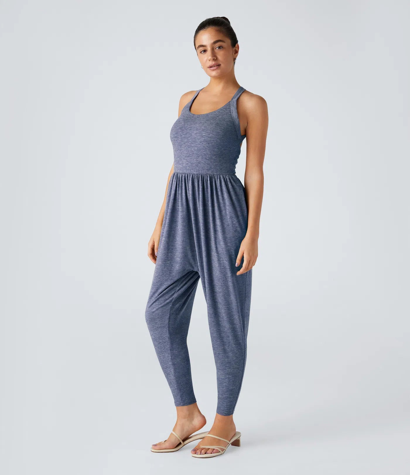 💝Last day promotion-⏰Backless Twisted U Neck Side Pocket Harem Casual Jumpsuit-Easy Peezy Edition