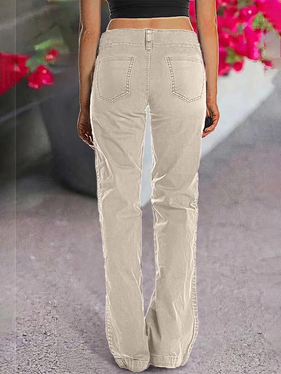 ⚡FINAL SALE⚡- Double Button Mid Waist Straight Leg Pants