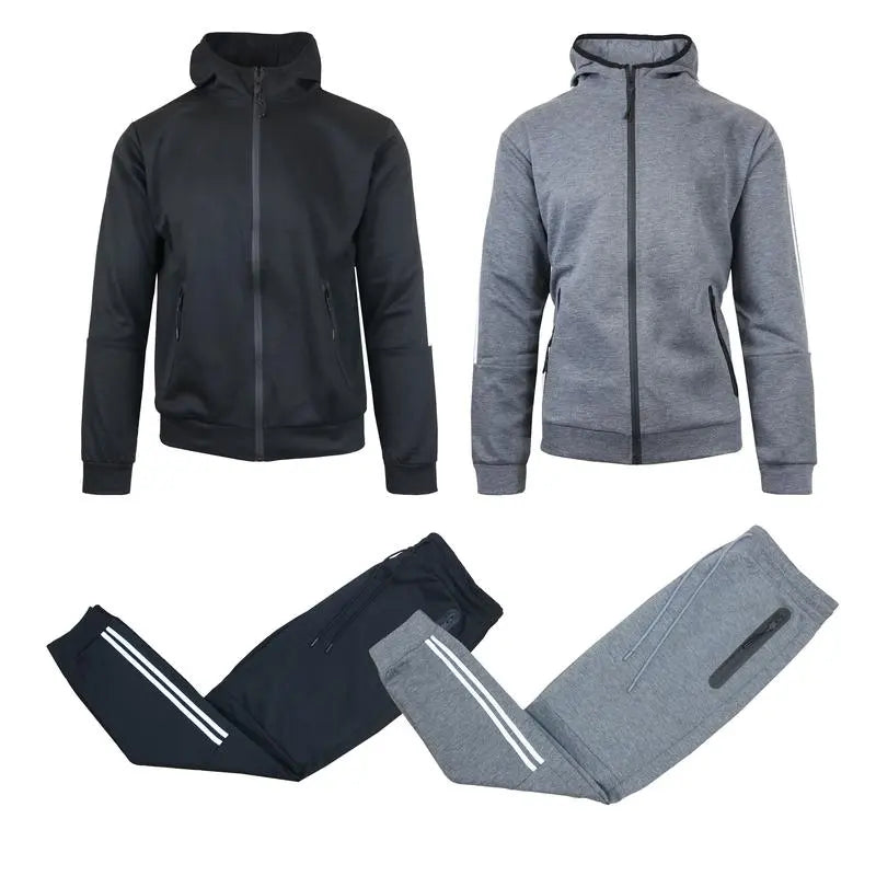Men’s 4-Piece Fleece Zip Hoodie & Jogger Sets