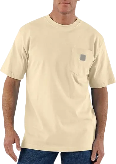 Men's Heavyweight Work T-Shirt – Loose Fit, Durable Cotton, Pocket Tee (Big & Tall Sizes Available)