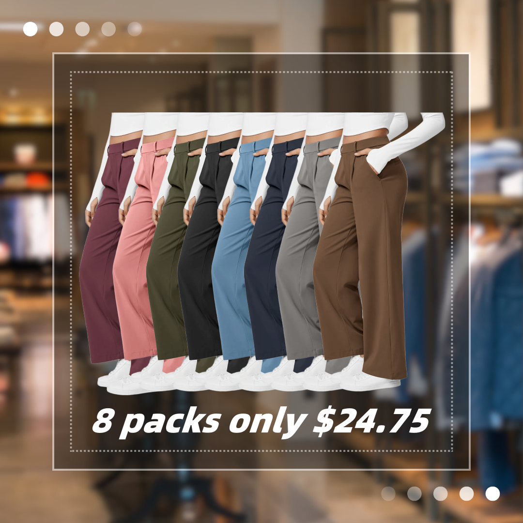 ⏰SEPTEMBER HOT-SALE!High Waisted Side Pocket Straight Leg Work Pants