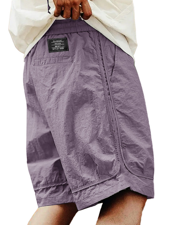 Men's Fashion Retro Outdoor Workwear Sports Embroidered Logo Pocket Shorts