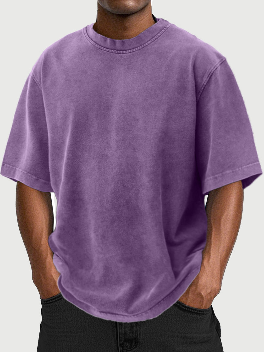 Men's Vintage Washed And Distressed 100% Cotton T-shirt