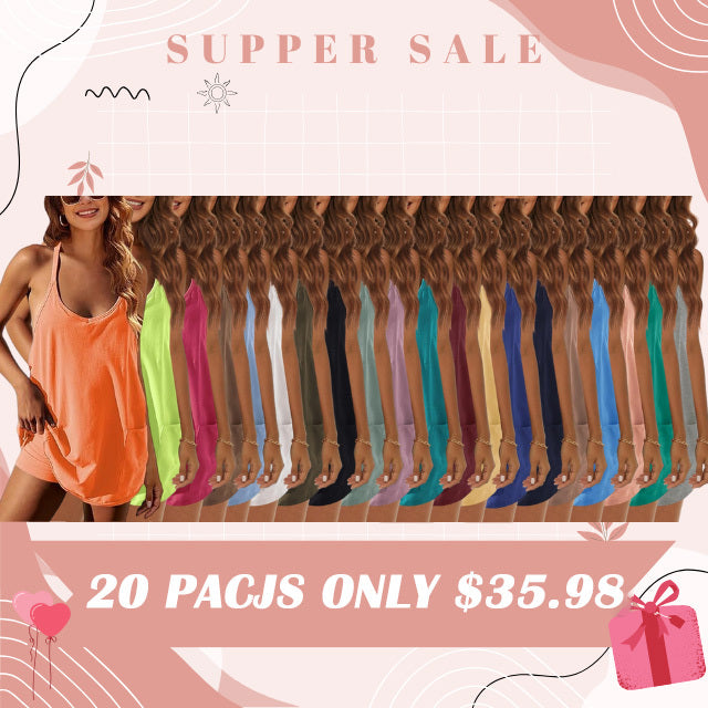 Special Sale🩷Womens Summer Sleeveless Mini Dress V Neck Spaghetti Strap Sundress Athletic Short Dress with Pockets-Easy Peezy