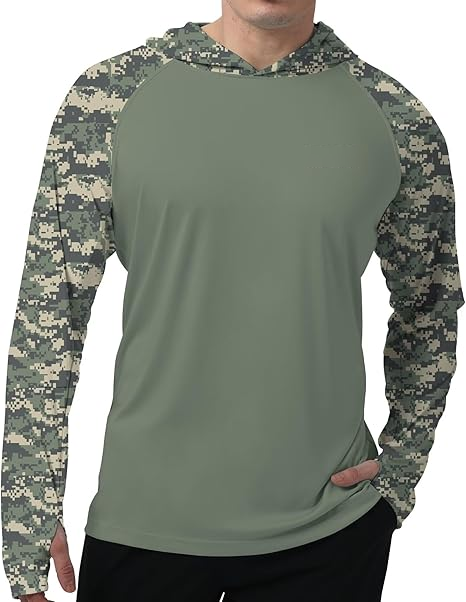 Men's UPF 50+ Sun Protection Hoodie Shirt Long Sleeve SPF Fishing Outdoor UV Hiking Lightweight Shirts