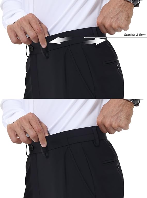 Men's Stretch Dress Pants with Expandable Waist