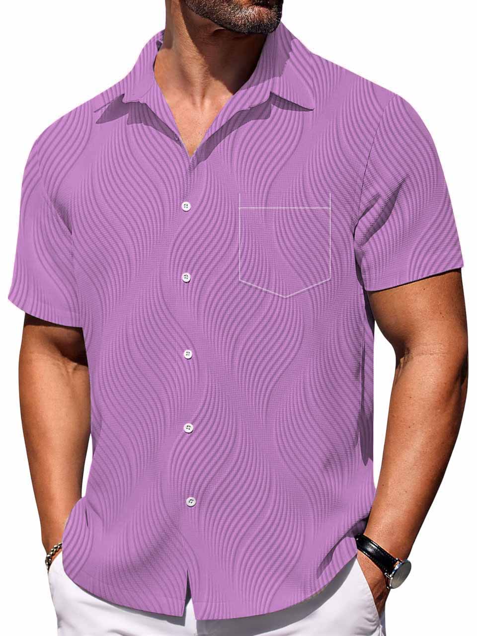 Men's Retro Comfortable Lapel Irregular Printed Short-Sleeved Shirt