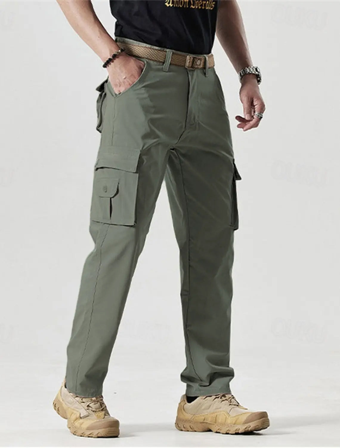 🔥2025 Hot Sale 50% off🔥Men's Solid Color Patched Zipper Fly Cargo Pants