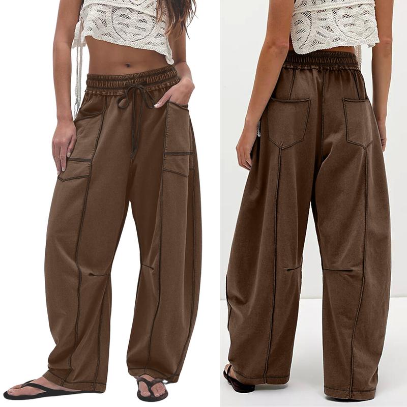 Women's Loose Wide-Leg Drawstring Sweatpants with Pockets