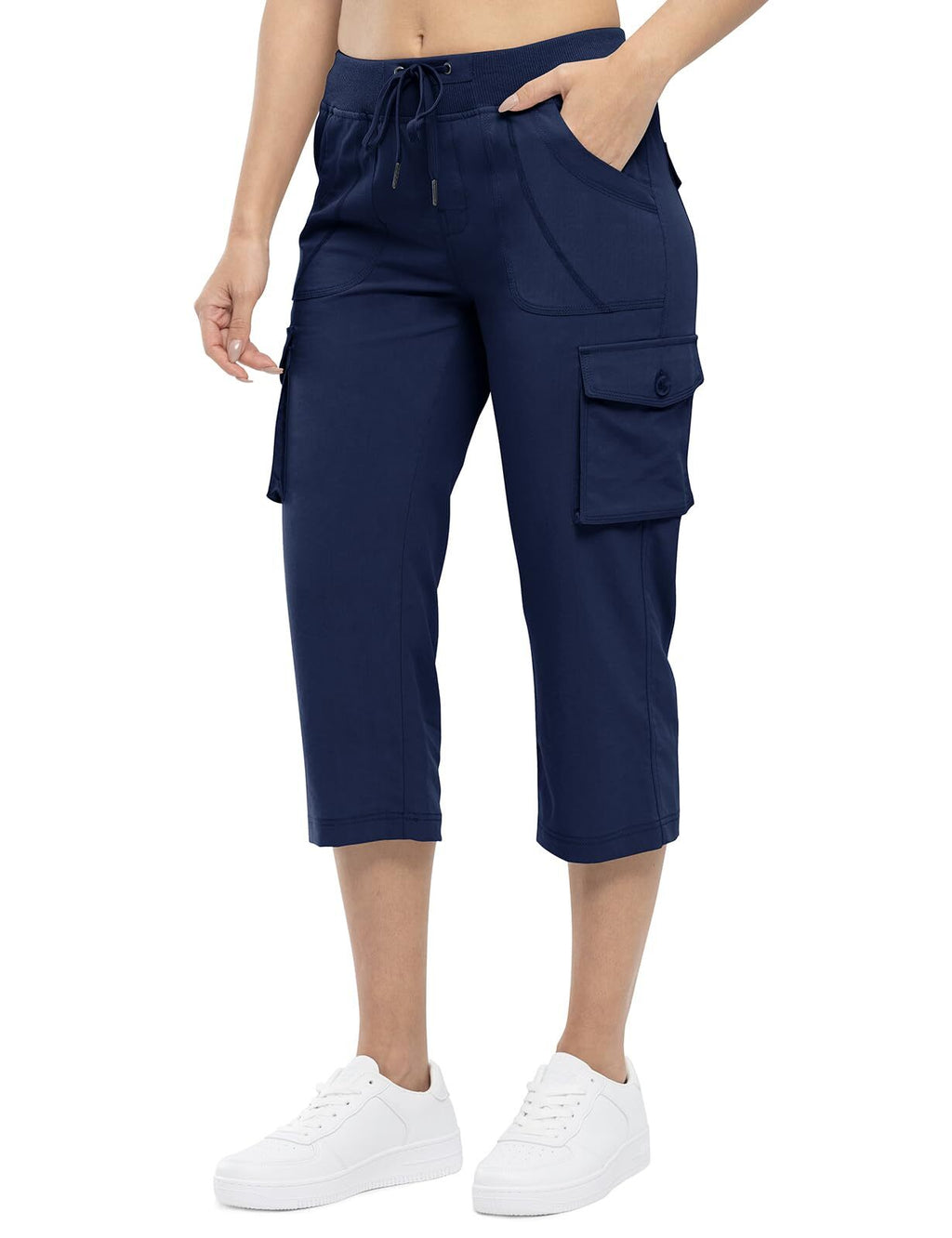 🔥Last day promotion!Women’s Loose Fit Lightweight Capri Cargo Pants – Casual 3/4 Trousers with 6 Pockets