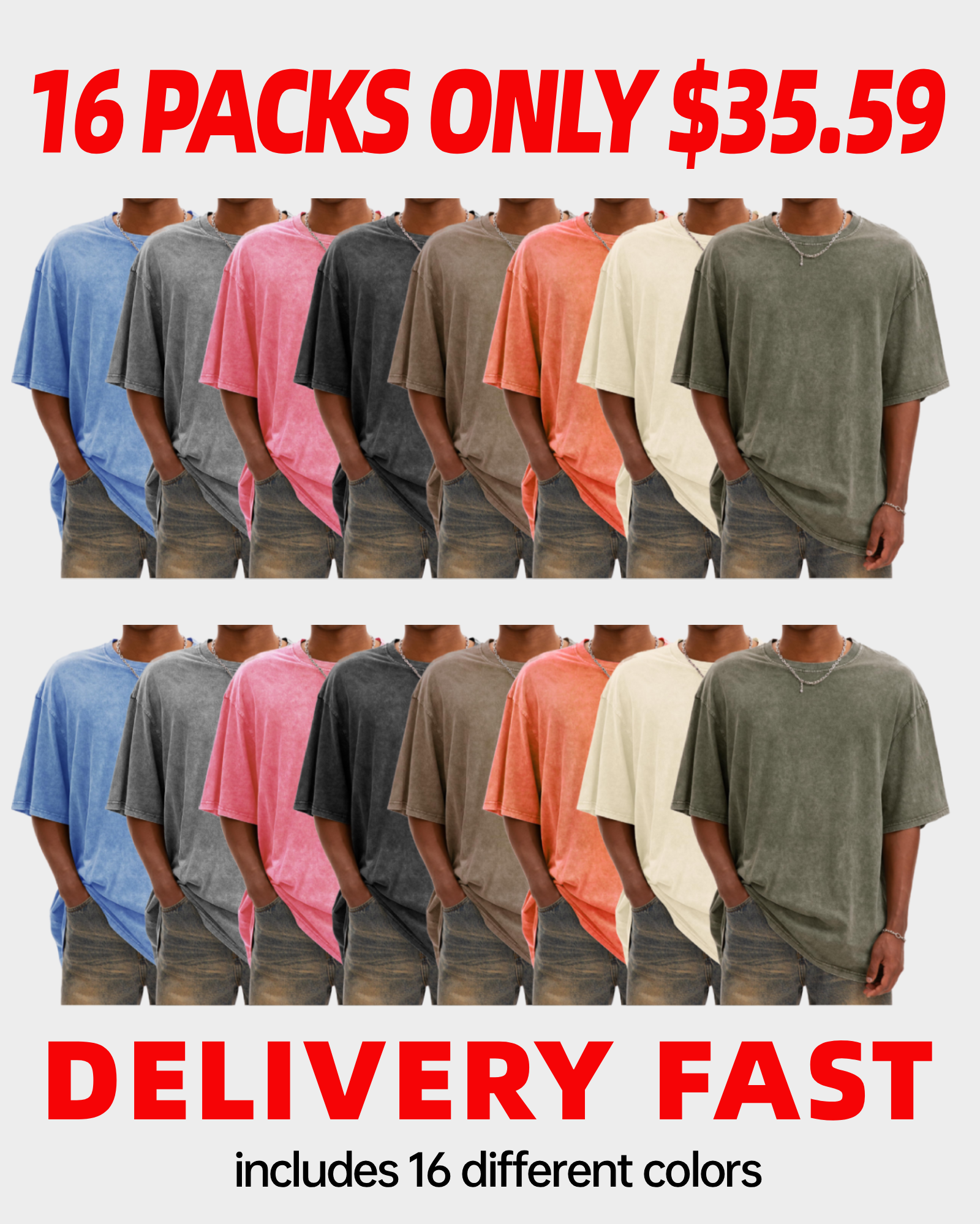 Men's Overized Acid Wash Tees