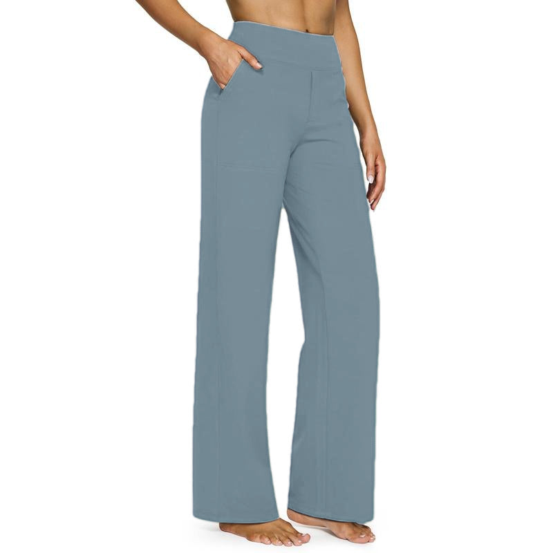 Loose High-Waist Business Casual Pants with Pockets- Perfect for yoga and casual outings
