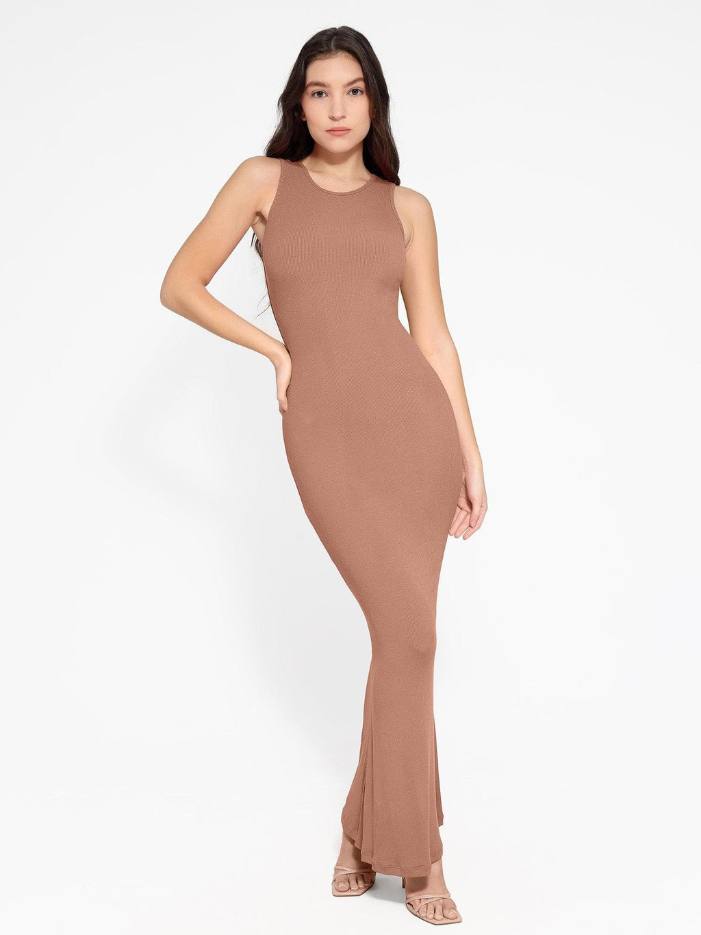 🔥Last day promotion!🔥Shapewear Modal Sleeveless Crew NeckMaxi Dress