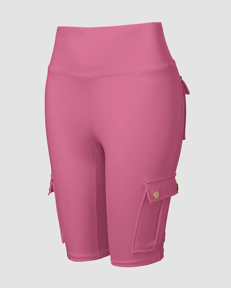 🔥High Waist Butt-Lift Biker Shorts with Pocket Flap 🔥