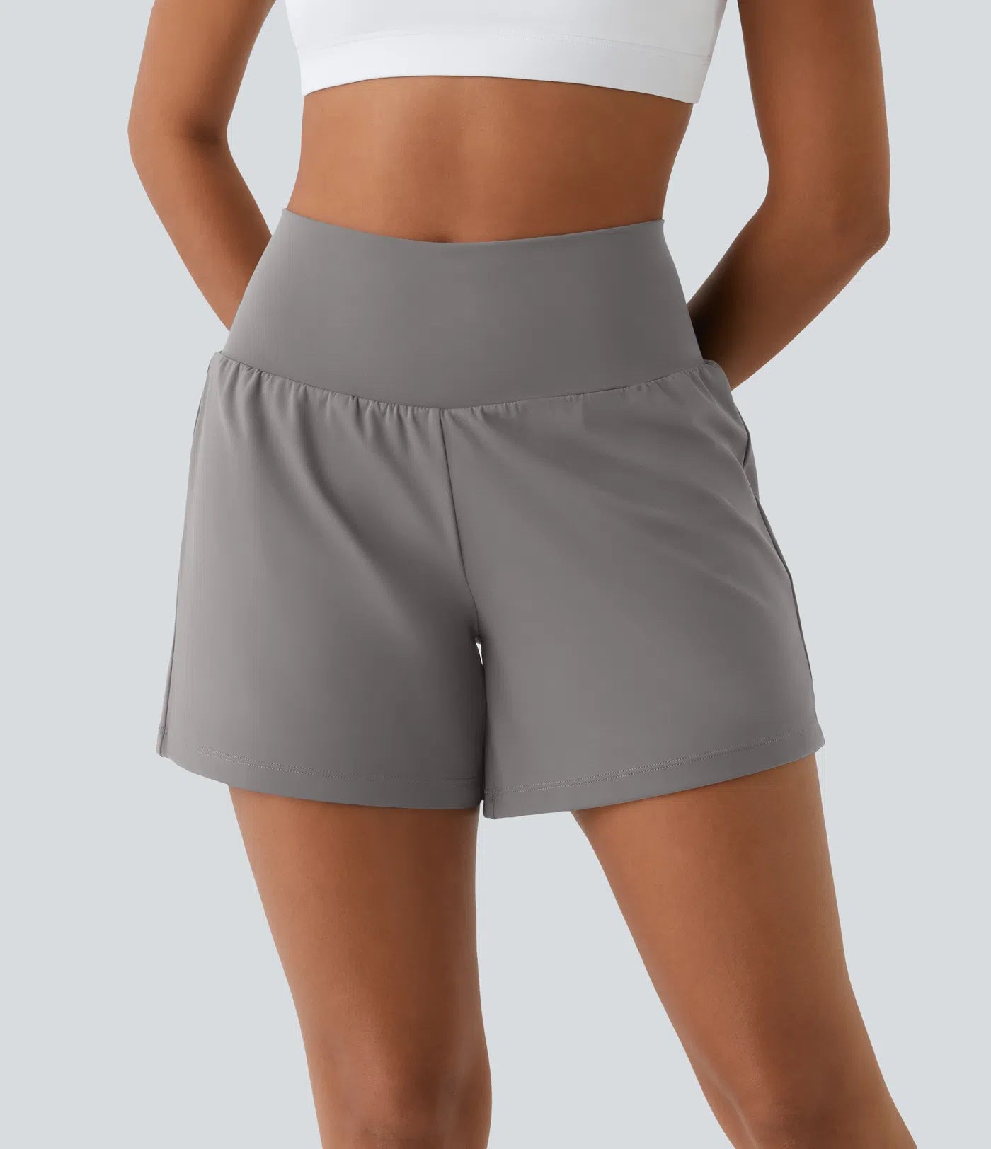🔥Flash Sale⚡Super High Waisted Back Pocket & Side Hidden Pocket 2-in-1 Yoga Shorts