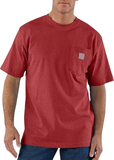 Men's Heavyweight Work T-Shirt – Loose Fit, Durable Cotton, Pocket Tee (Big & Tall Sizes Available)