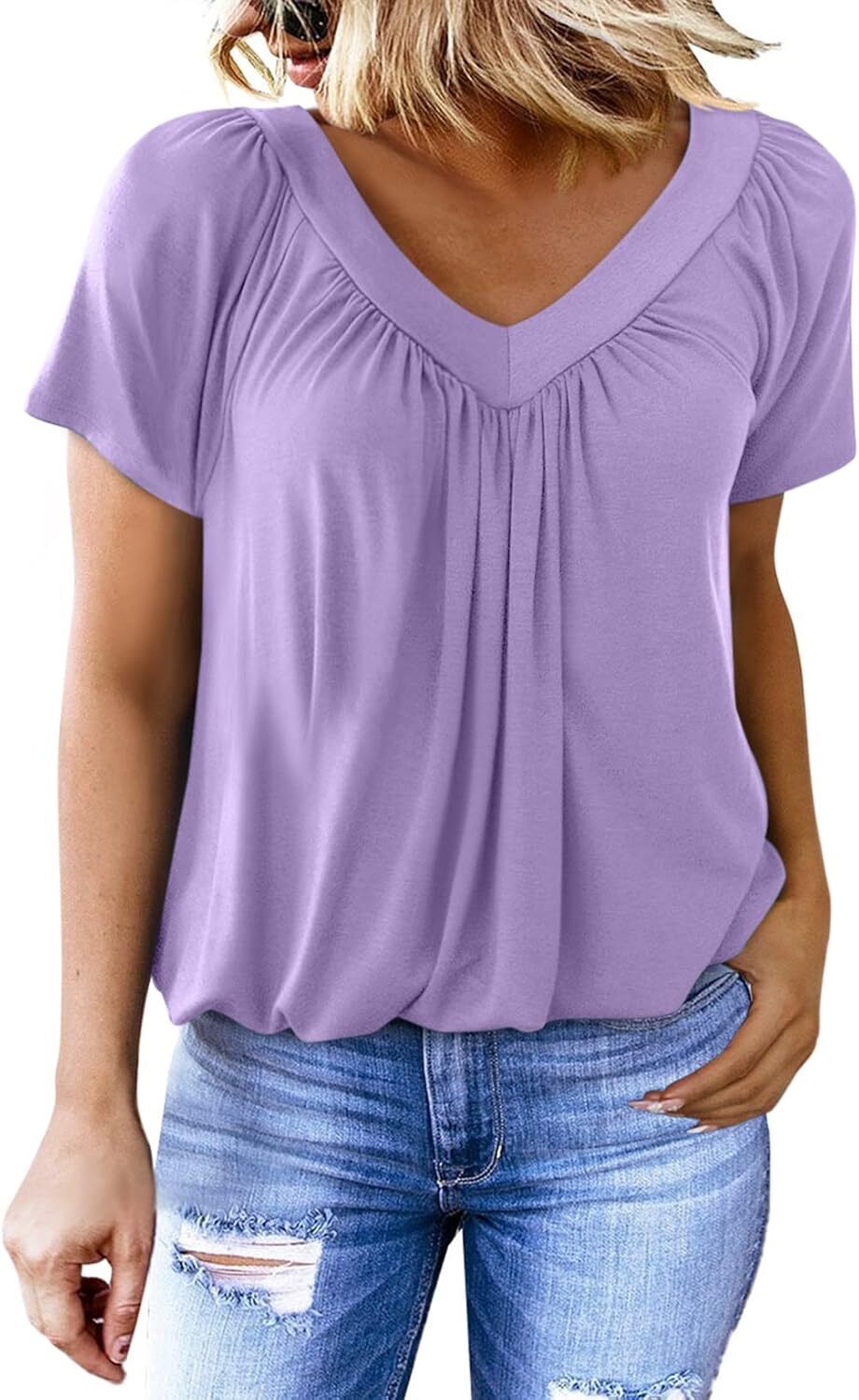 🔥FINAL SALE - Women's Casual Short Sleeve V Neck Basic T-shirts