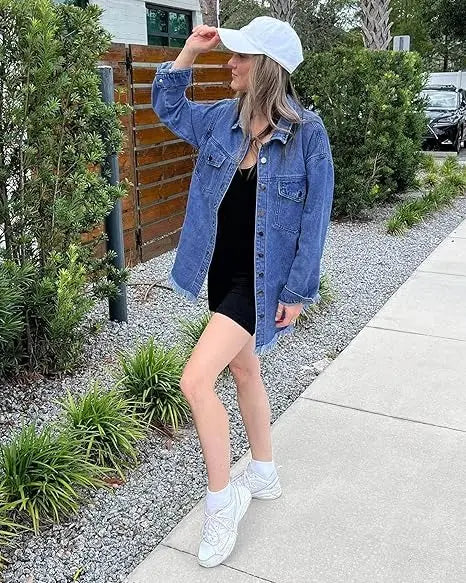 Women's Casual Long Sleeve Denim Jackets with Pockets