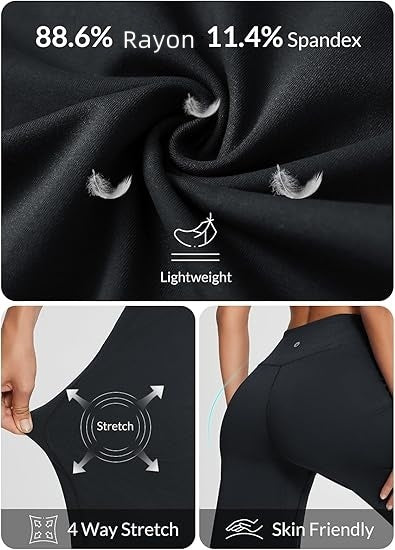 Capri Pants for Women -Knee Length Wide Leg Yoga Capris Dressy Casual Summer Crop Pants with Pockets