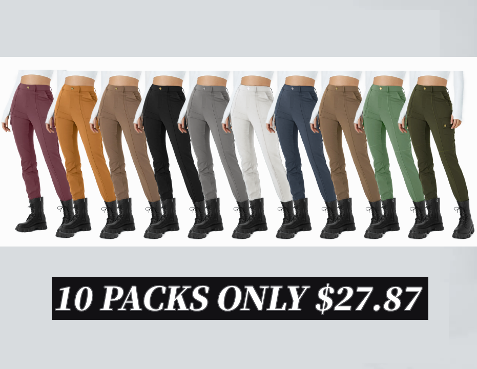 ⏰Huge Spring Discount! High Waisted Button Zipper Multiple Pockets Solid Skinny Cargo Pants