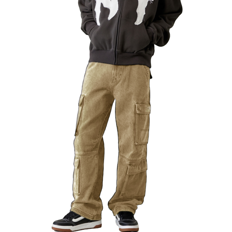Men’s Wide Leg Baggy Cargo Jeans