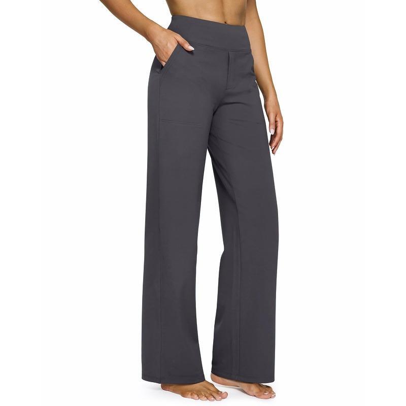 Loose High-Waist Business Casual Pants with Pockets- Perfect for yoga and casual outings