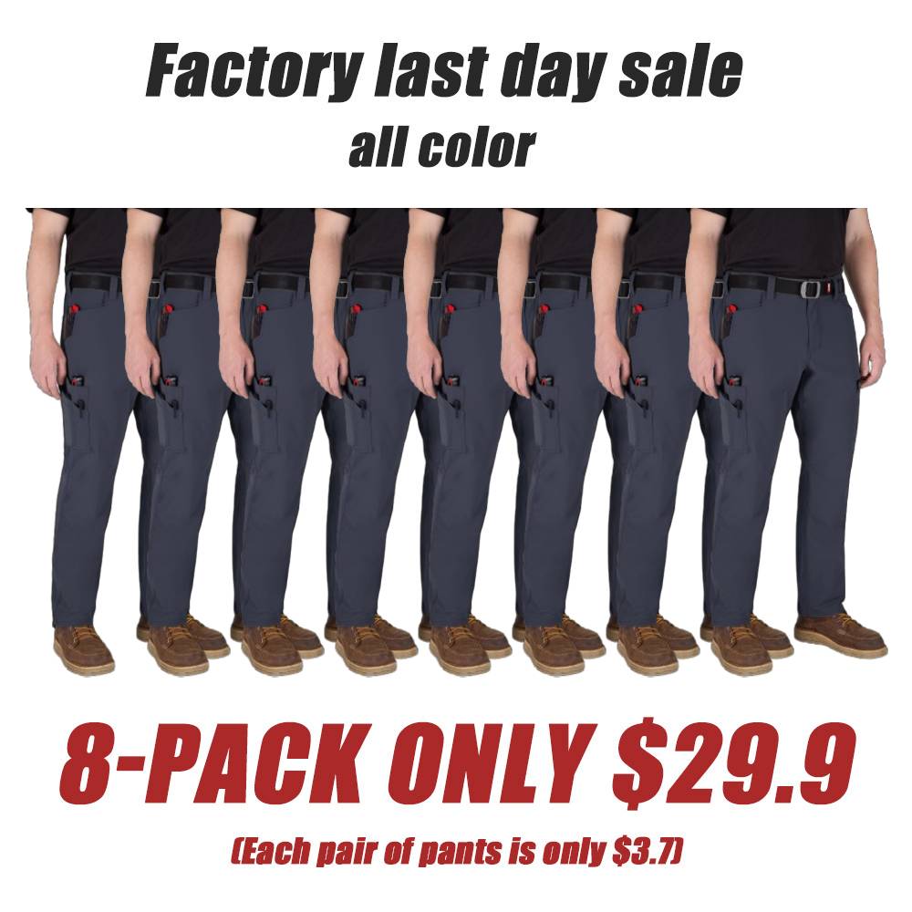 Men's 8-PACK FREEFLEX Tech Work Pants with 7 Pockets