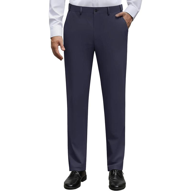Men's Stretch Dress Pants with Expandable Waist