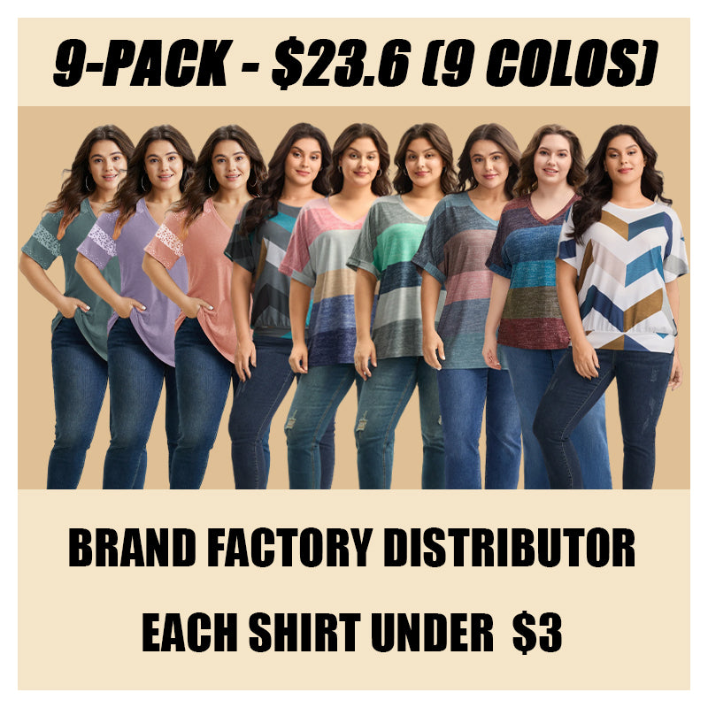 13-pack of Loose-fitting cotton sport T-Shirts with a Variety of Colorblock Prints