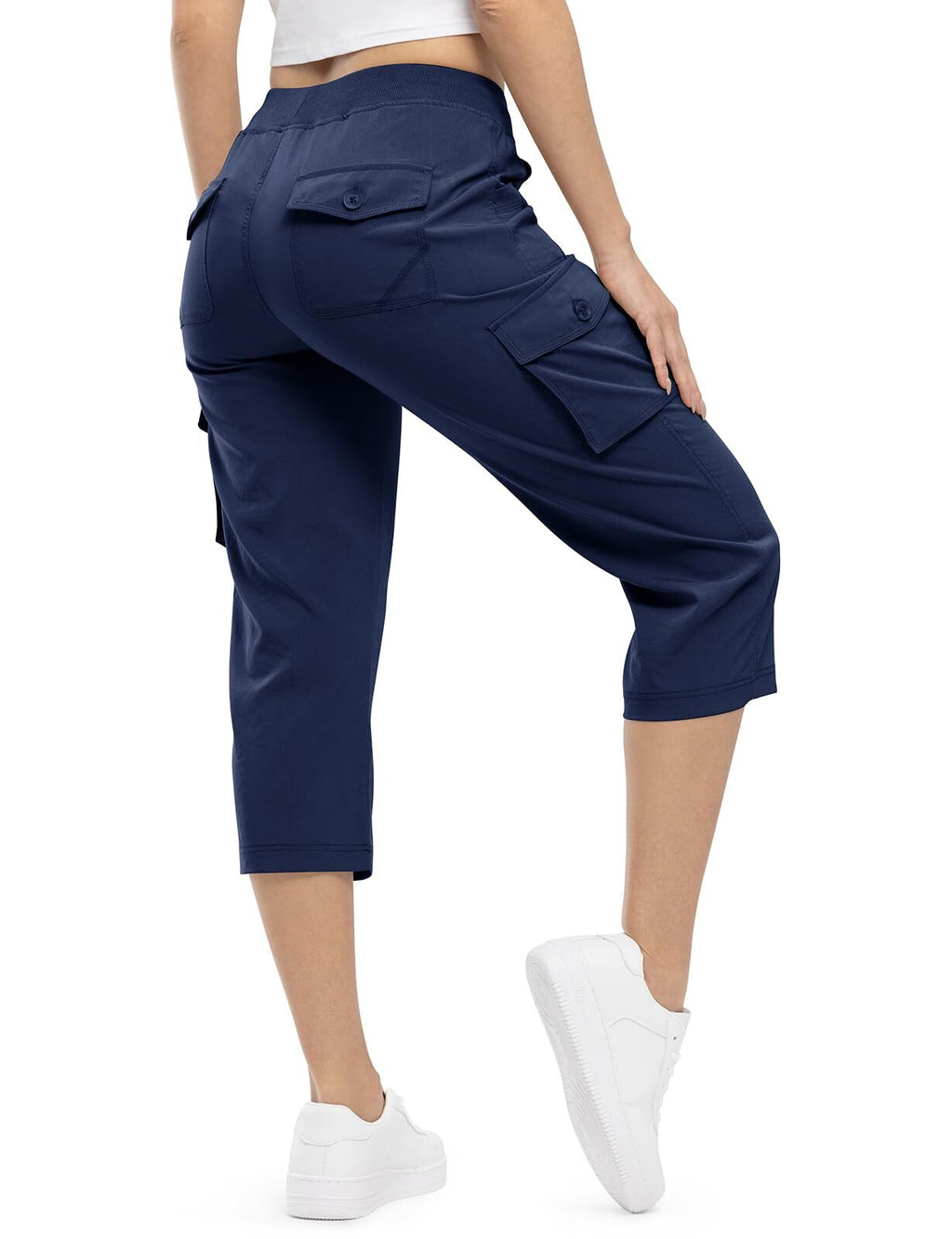 🔥Last day promotion!Women’s Loose Fit Lightweight Capri Cargo Pants – Casual 3/4 Trousers with 6 Pockets