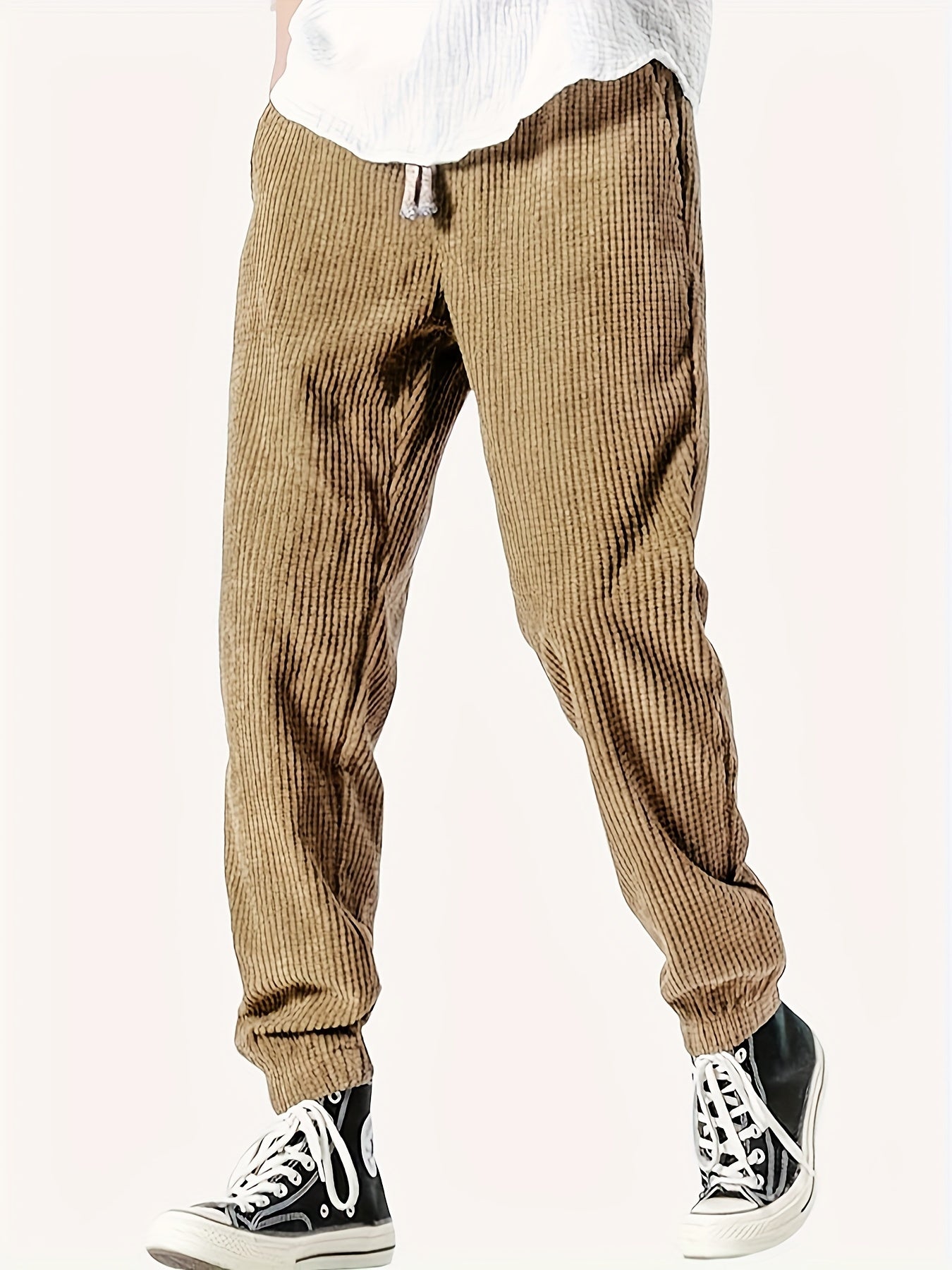 Men's Retro Fashion Corduroy Multi-pocket Narrow-leg Pants