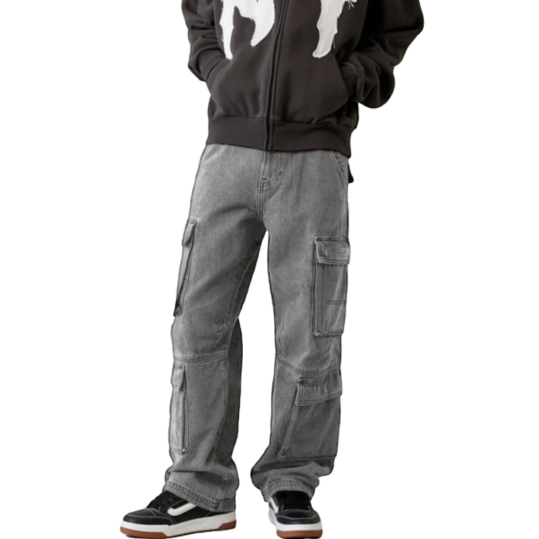 Men’s Wide Leg Baggy Cargo Jeans