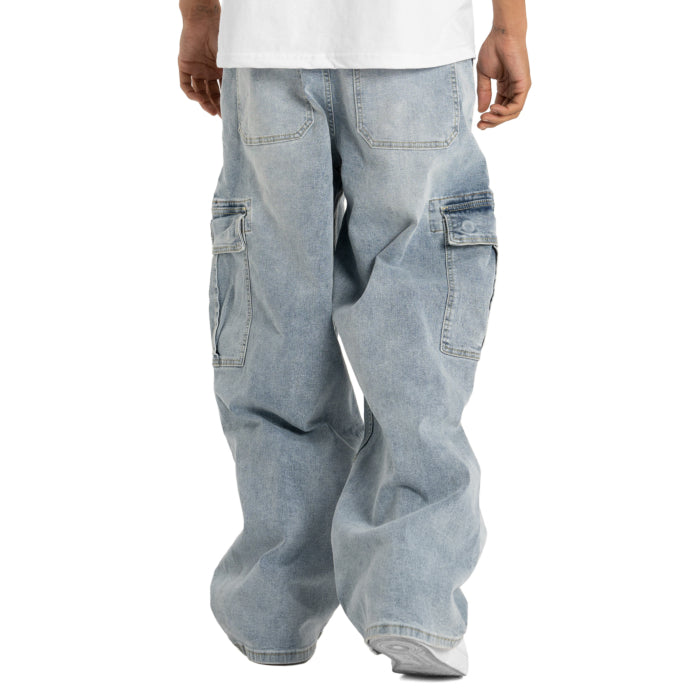Men's Heavyweight Baggy Fit Denim Cargo Pant