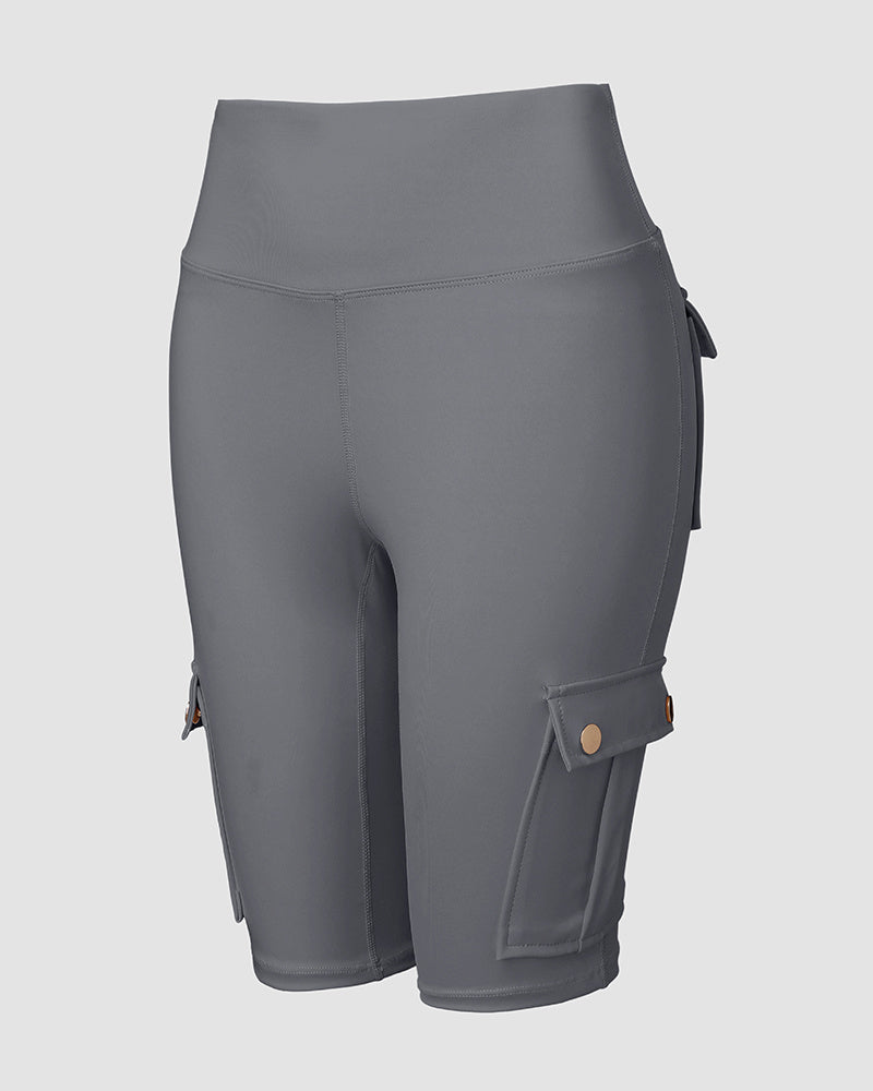 🔥High Waist Butt-Lift Biker Shorts with Pocket Flap 🔥