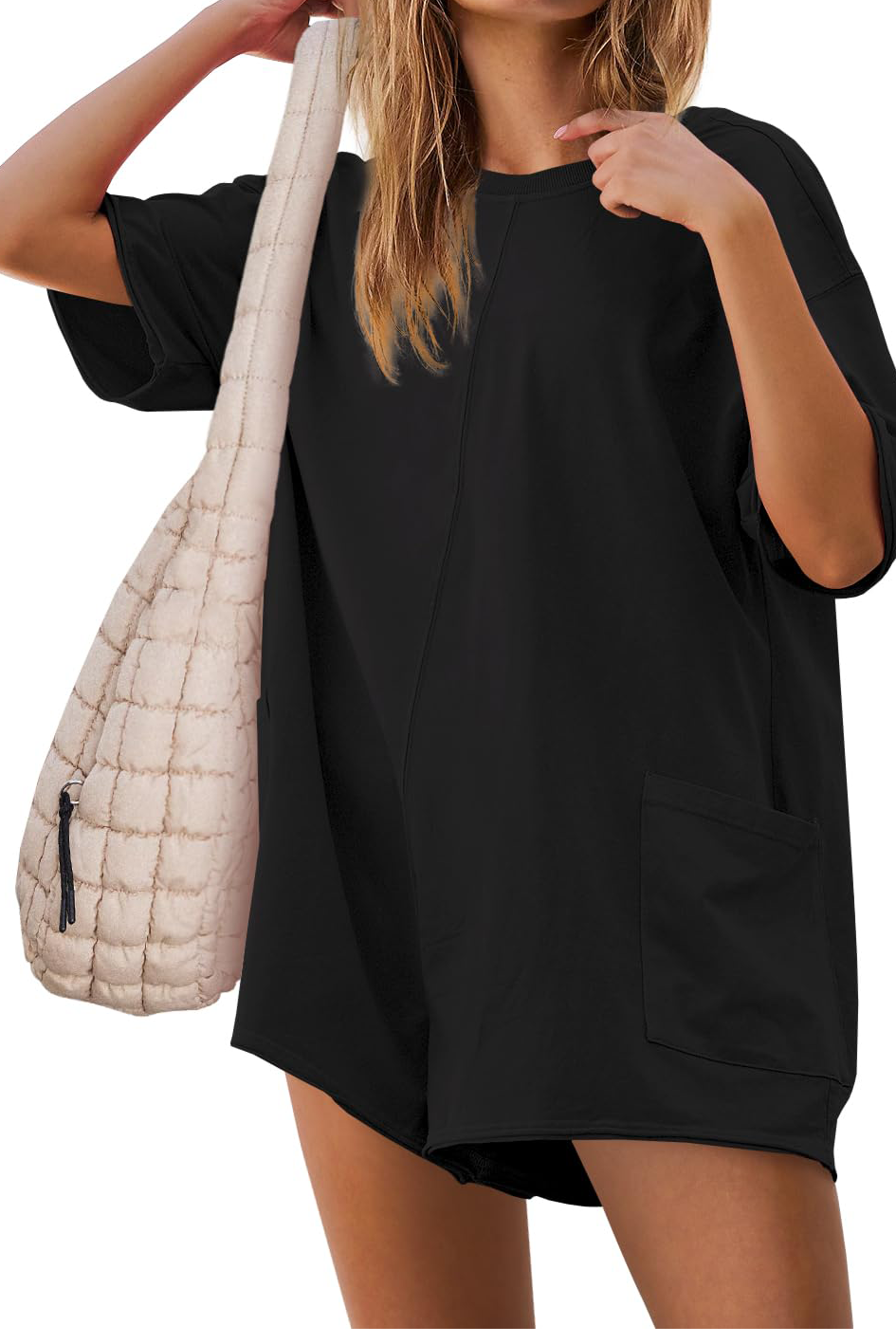 🔥Flash Sale⚡Women's Summer Oversized Reversible Tee Romper