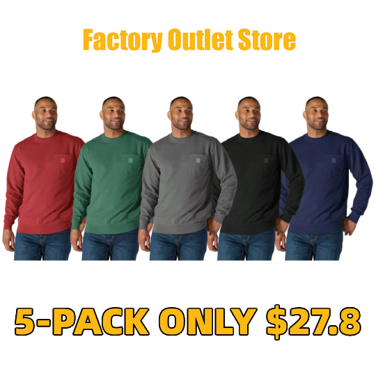Men's crewneck sweatshirt – Loose Fit, Durable Cotton, Pocket Tee (Big & Tall Sizes Available)