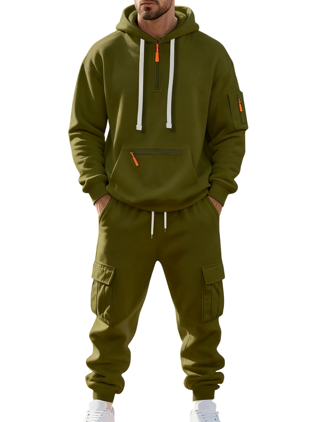 Clearance sale!Men’s Winter Fleece-Lined Set – Warm Casual Workwear Outfit with Multi-Pocket Jacket & Pants