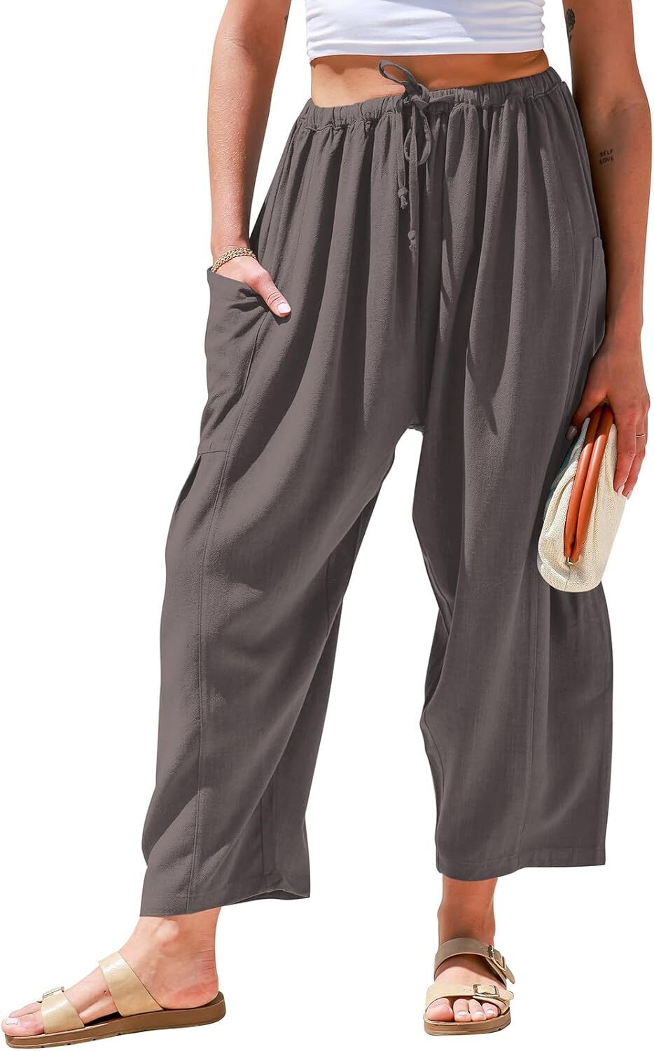 FINAL SALE⚡- Womens Linen Wide Leg Pants