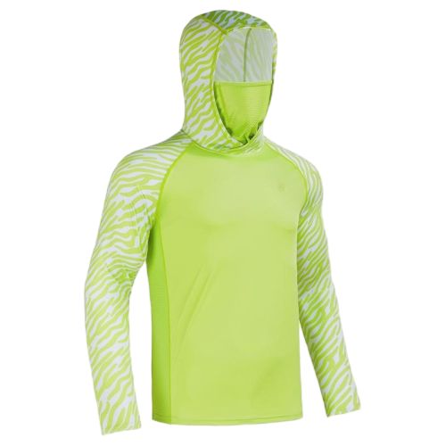 UPF 50+ Sun UV Protection Hoodie Shirts, Men Raglan Long Sleeve Lightweight Quick Dry Breathable Cooling Rash Guard with Mask Neck Gaiter for Outdoor