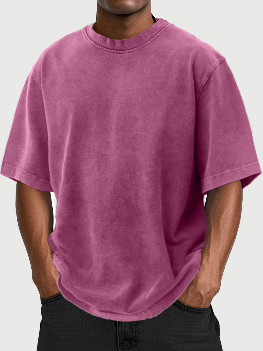 Men's Vintage Washed And Distressed 100% Cotton T-shirt