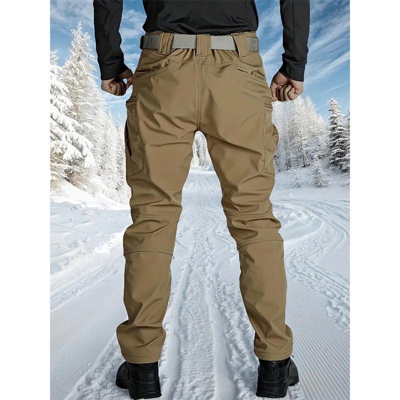 [Windproof|Warm] Windproof Warm Men's Outdoor Military Tactical Pants | Soft Shell Fleece Lined, Solid Color, Sports Style, Regular Fit, Mid Waist, Woven Fabric, 320G/M2, with Pockets, No Belt, Casual Weekend Wear, Autumn/Winter Season