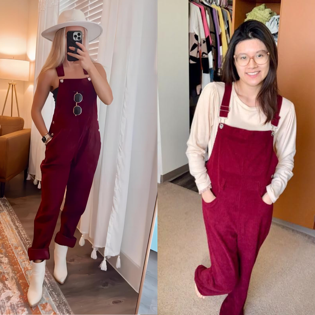 🍂 Women's Corduroy Overalls – Baggy Bib Jumpsuit with Pockets