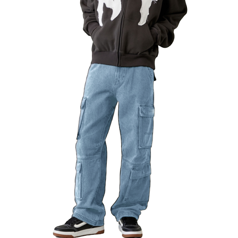 Men’s Wide Leg Baggy Cargo Jeans