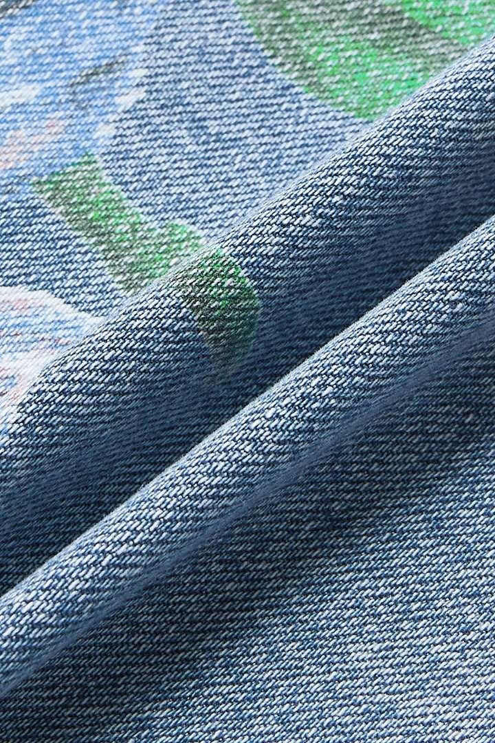 🔥Floral Pattern Wash High Waist Straight Leg Jeans