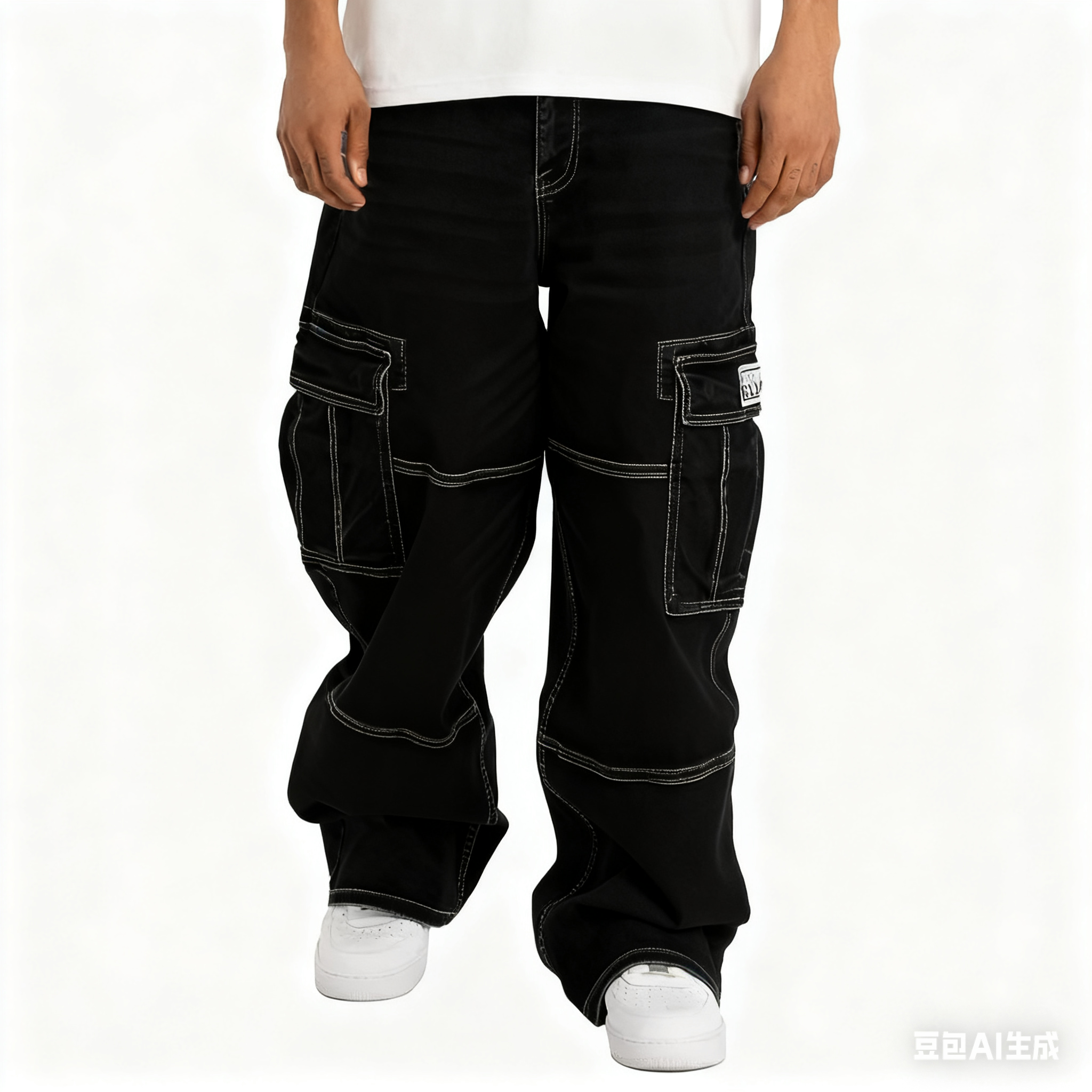 Men's Heavyweight Baggy Fit Denim Cargo Pant