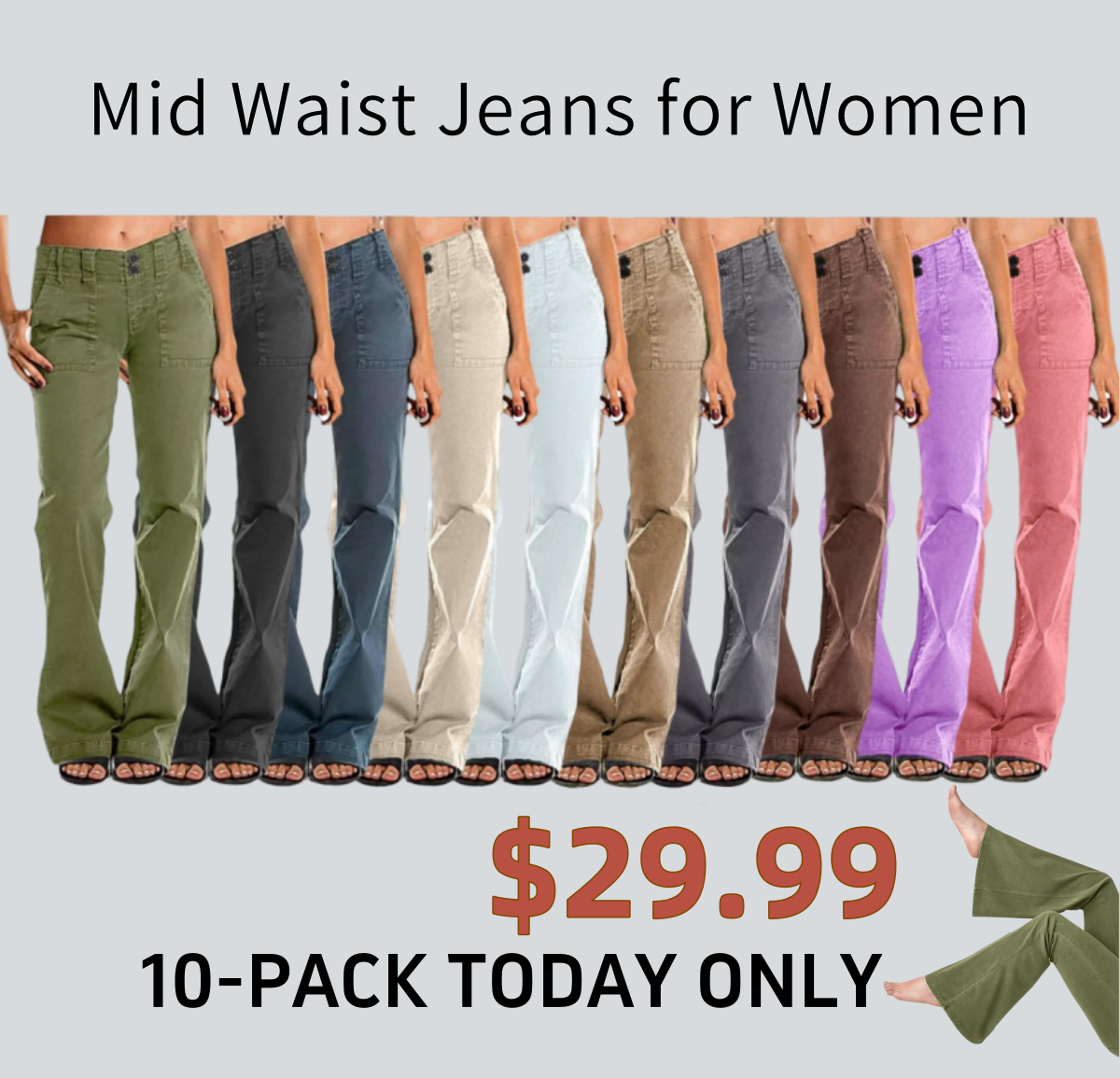 ⚡FINAL SALE⚡- Double Button Mid Waist Straight Leg Pants