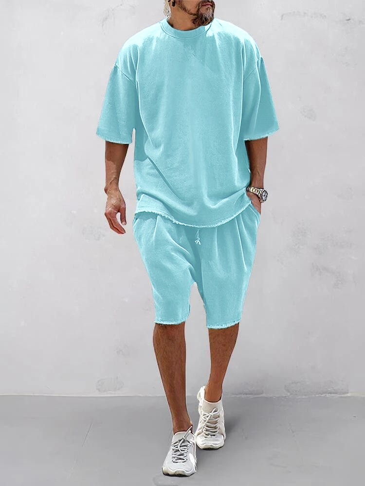 Men's Casual Loose Fit Solid Sports Sets